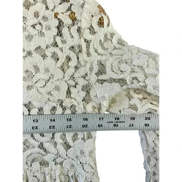 Sundance Victoria Ivory Lace Babydoll Dress Small Empire Waist High Neck Boho - Picture 5 of 9